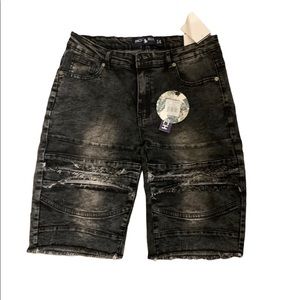 Pacific Blue Black Jean Shorts